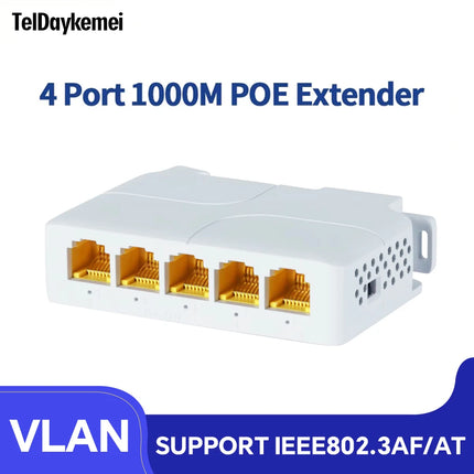 100/1000M PoE Extender - 4-Port Gigabit Network Switch