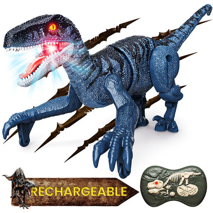 Sinovan Remote Control Dinosaur Toy for Kids - 2.4GHz Walking Velociraptor, Perfect Gift for Boys 3-5