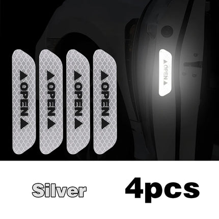 4PCS Reflective Car Door Stickers: Safety Warning Reflectors