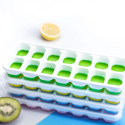 14-Grid Silicone Ice Cube Tray for Square Ice Blocks Maker