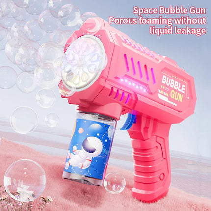 10-Hole Space Bubble Machine for Kids - Outdoor Fun, Excludes Bubble Liquid & Battery