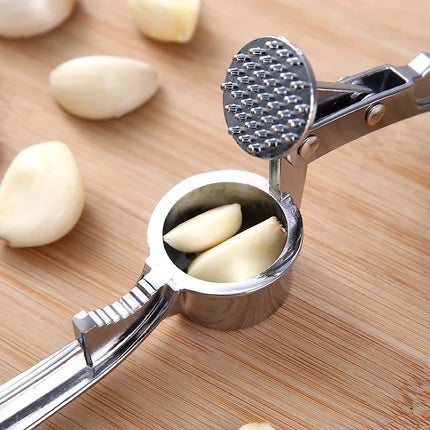 Stainless Steel Multifunction Garlic Press - Handheld Ginger & Garlic Tool