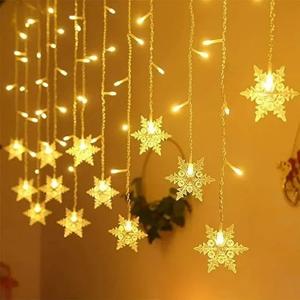 Snowflake LED String Lights Garland for Holiday and Party Décor