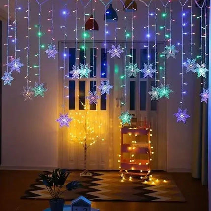 Snowflake LED String Lights Garland for Holiday and Party Décor