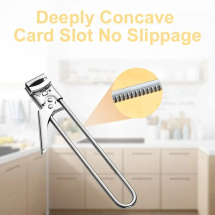 Non-Slip Stainless Steel Can and Bottle Opener with Adjustable Grip