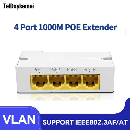 100/1000M PoE Extender - 4-Port Gigabit Network Switch