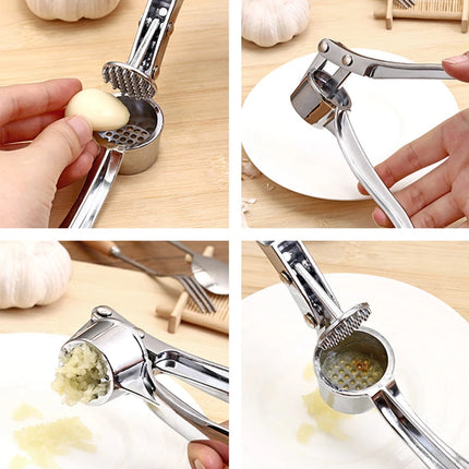 Stainless Steel Multifunction Garlic Press - Handheld Ginger & Garlic Tool