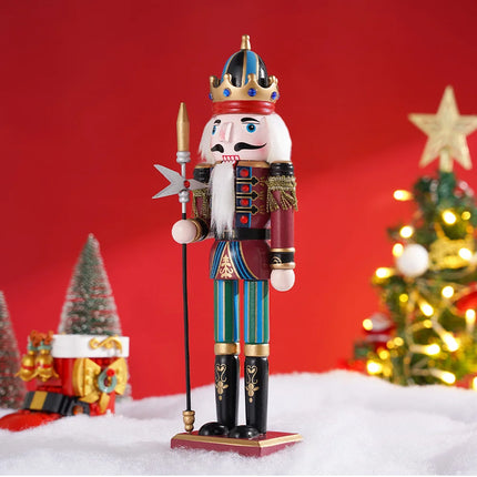 30CM Wooden Nutcracker Soldier Figures Christmas Decorations Gifts 2024