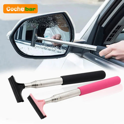 Car Rearview Mirror Wiper Cleaning Tool with Telescopic Handle for Auto Glass