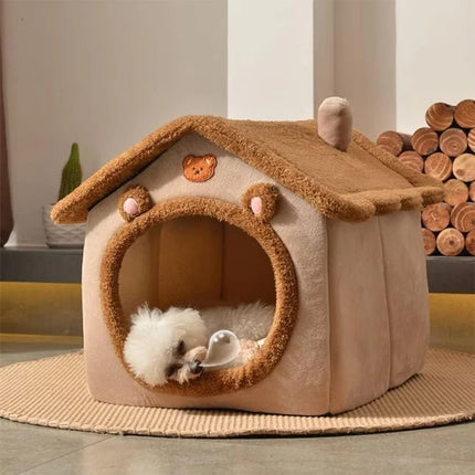 Foldable Pet House - Removable, Washable for Small Cats & Dogs