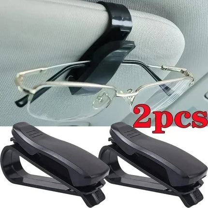 2PCS Universal Car Sun Visor Sunglasses Clip & Card Holder