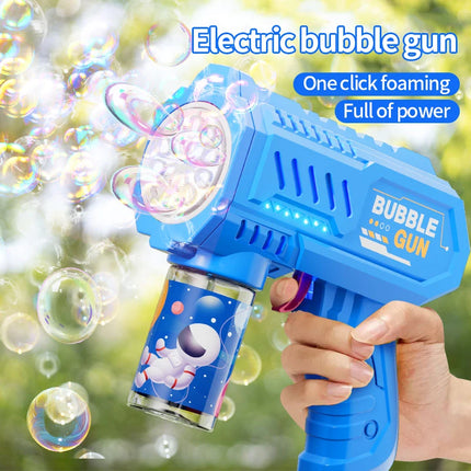 10-Hole Space Bubble Machine for Kids - Outdoor Fun, Excludes Bubble Liquid & Battery