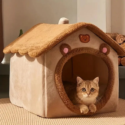 Foldable Pet House - Removable, Washable for Small Cats & Dogs