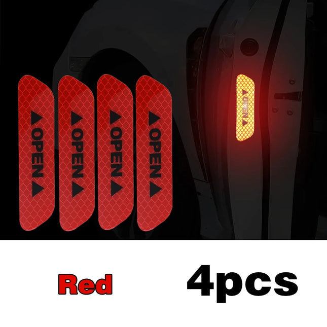 4PCS Reflective Car Door Stickers: Safety Warning Reflectors