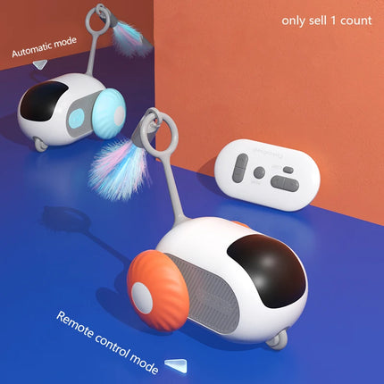 Intelligent Remote Control Sports Car Cat Toy – Interactive Fun with Feathers & Mice