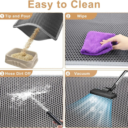 Wear-Resistant Double-Layer Cat Litter Mat - Waterproof & Non-Slip