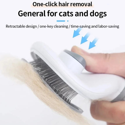 Self-Cleaning Pet Hair Removal Comb for Cats and Dogs Grooming