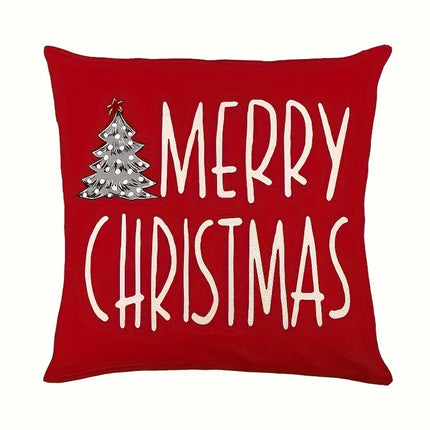 Set of 4 Christmas Pillow Covers with Santa & Snowman Designs