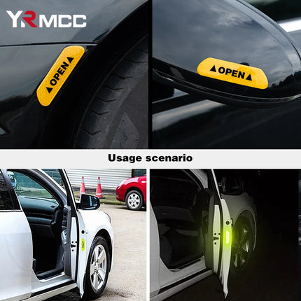 4PCS Reflective Car Door Stickers: Safety Warning Reflectors