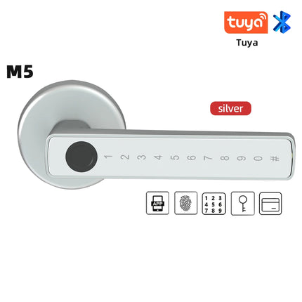 RAYKUBE Tuya BLE Fingerprint Door Lock – Smart Digital Lock with Multiple Unlock Options