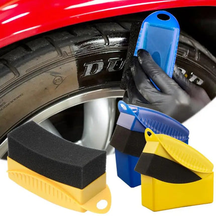 Car Wheel Polishing & Waxing Sponge Brush for Tire Contour Cleaning and Detailing