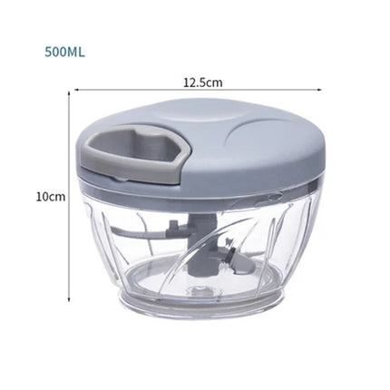 500/900ML Manual Garlic Chopper - Food & Vegetable Cutter