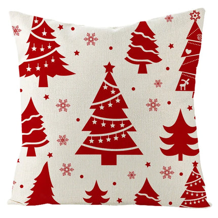 Christmas Red Collection Pillowcase Holiday Home Decor Cushion Cover