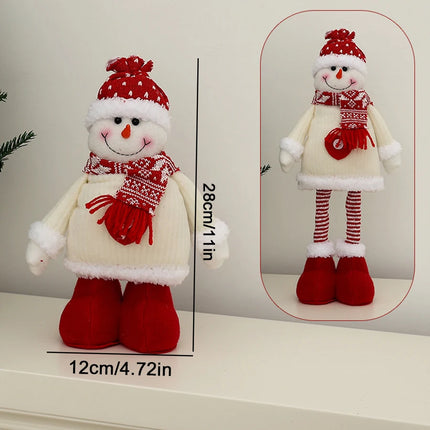 Christmas Red & White Telescopic Leg Dolls – Holiday Party Ornaments & Gifts