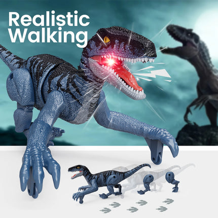 Sinovan Remote Control Dinosaur Toy for Kids - 2.4GHz Walking Velociraptor, Perfect Gift for Boys 3-5