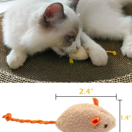 3/200pcs Catnip Rattle Mouse Toys – Interactive Faux Fur Cat Mice for Indoor Cats