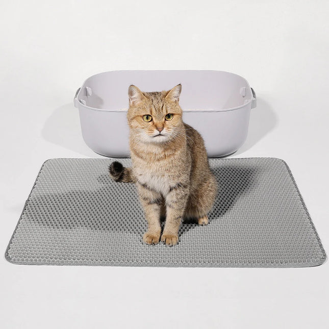 Wear-Resistant Double-Layer Cat Litter Mat - Waterproof & Non-Slip