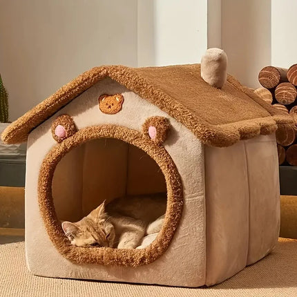 Foldable Pet House - Removable, Washable for Small Cats & Dogs