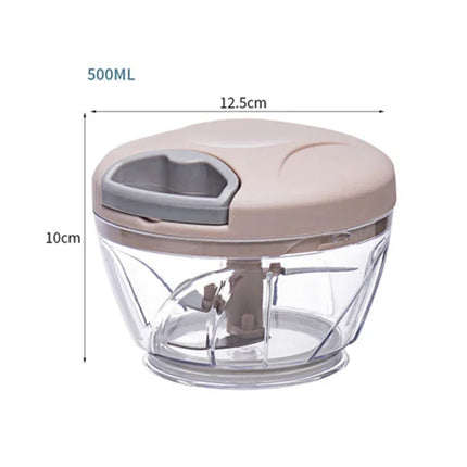 500/900ML Manual Garlic Chopper - Food & Vegetable Cutter