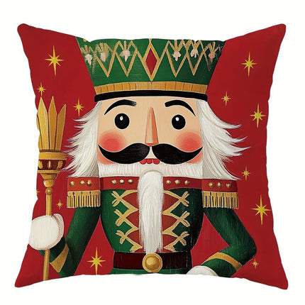 Christmas Nutcracker Pillowcase Merry Xmas New Year Sofa Cushion Cover