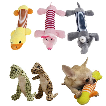 Bite-Resistant Plush Dog Toys with Squeaky Sound