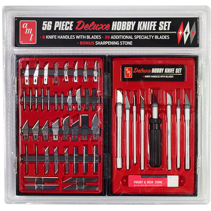 56 Piece Deluxe Hobby Knife Set (Skill 3) for Model Kits by AMT