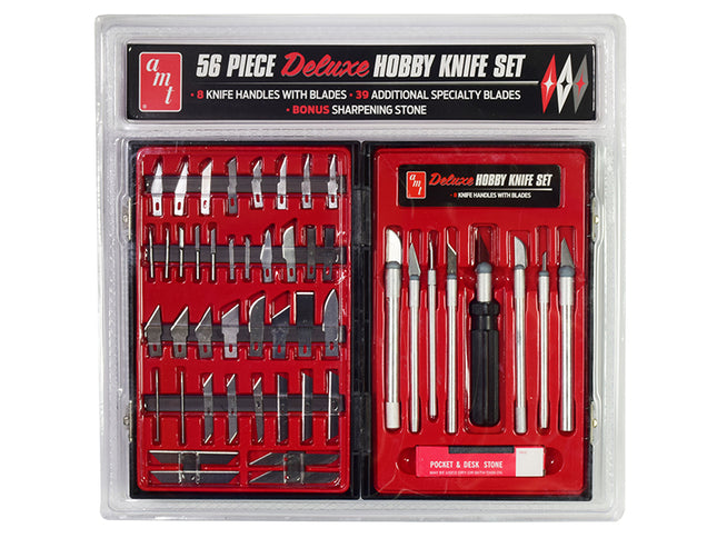 56 Piece Deluxe Hobby Knife Set (Skill 3) for Model Kits by AMT