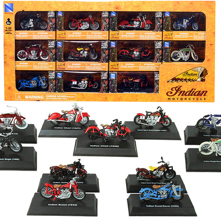 "Indian Motorcycle" Set of 11 pieces 1/32 Diecast Motorcycle Models by New Ray