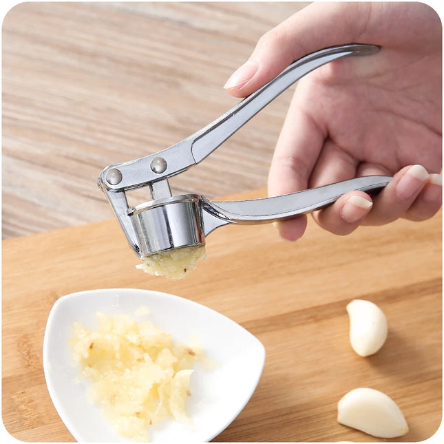 Stainless Steel Multifunction Garlic Press - Handheld Ginger & Garlic Tool