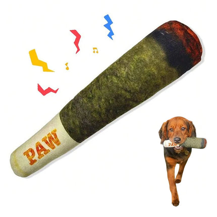 Funny Interactive Dog Toy – Cigar Plush Squeaky Chew Toy for Dogs