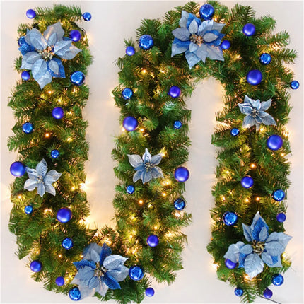 2.7M Christmas Garland with Lights for Mantel, Stairs, and Walls