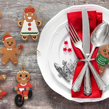 12pcs Christmas Gingerbread Man Ornaments for Tree Decor