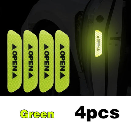 4PCS Reflective Car Door Stickers: Safety Warning Reflectors