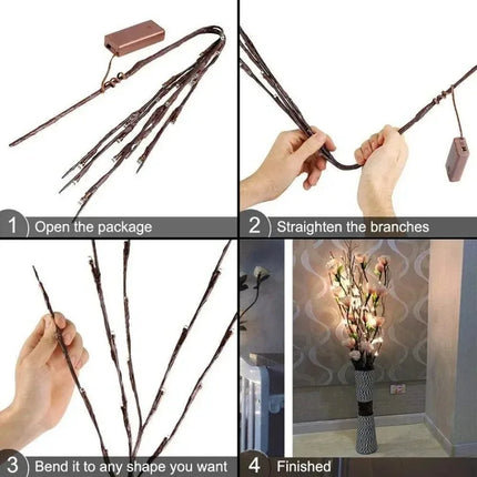 LED Willow Branch Light for DIY, Parties, and Christmas Décor