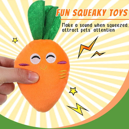 Plush Carrot Squeaky Dog Toy for Chewing and Dental Care