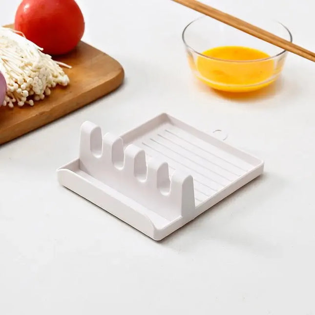 Multi-Purpose Kitchen Spatula and Lid Rack for Organized Cooking