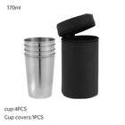 4Pcs Travel Stainless Steel Cups Mini Set for Whisky & Wine with Case