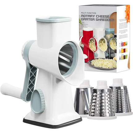 LMETJMA 3-in-1 Rotary Cheese Grater & Vegetable Slicer - JT242