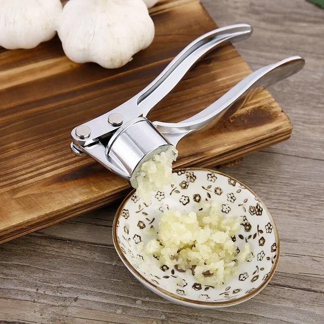 Stainless Steel Garlic Smasher and Squeezer for Easy Grinding