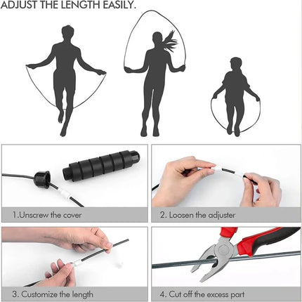 Adjustable Tangle-Free Jump Rope with Ball Bearings for Fitness